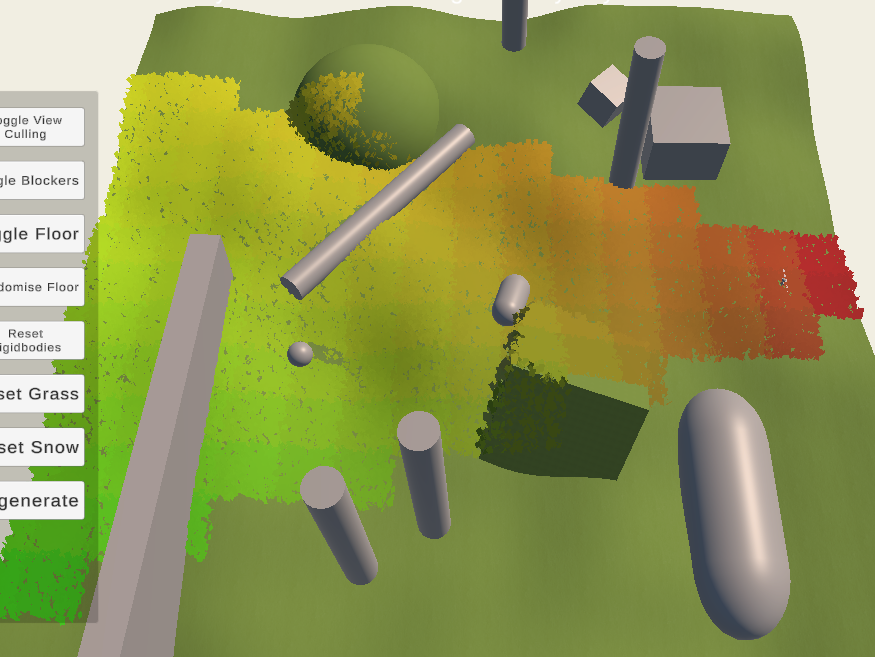 Grass frustum chunk culling